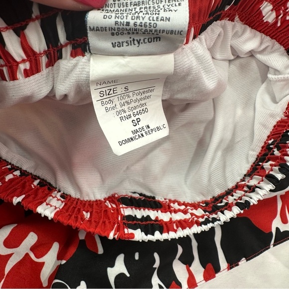 varsity spirit cheer Stylish Red Black Tie-Dye Women's track Shorts sz small - Picture 3 of 5